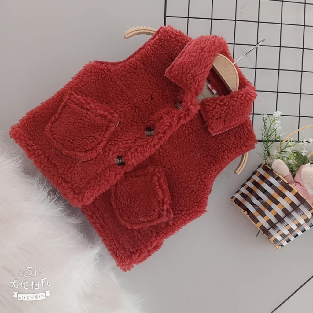 áo khoác gile cho bé ❤️ áo gile cho bé❤️ có lớp lông mềm thời trang cho bé trai bé gái trẻ từ 11kg-23kg