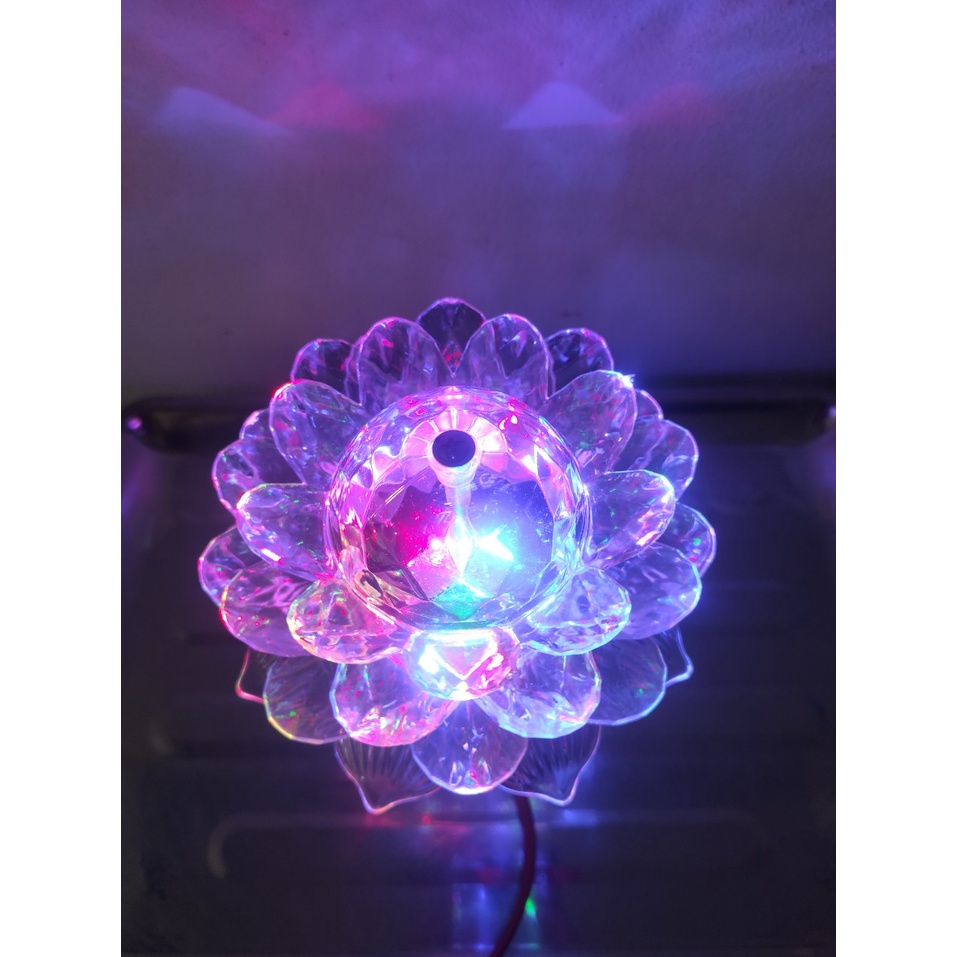 Đèn Led Hoa Sen Trang Trí MB 2003 7 Màu Xoay 360 Độ Cực Đẹp Cao 18cm
