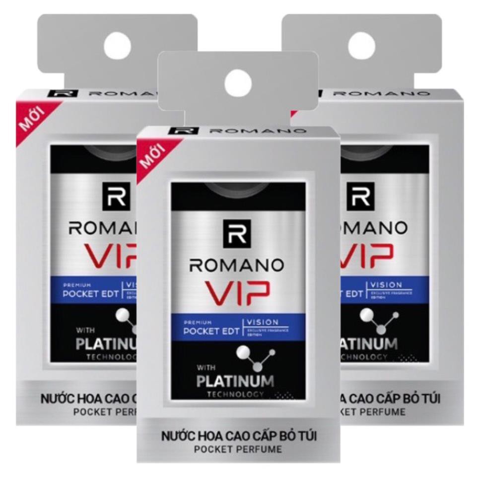 Bộ 3 Chai Nước hoa bỏ túi Romano Vip Platinum- 18ml/chai