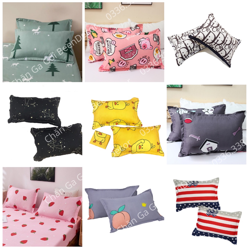 Vỏ gối nằm Cotton poly, Áo gối nằm 45x65cm chất lượng tốt, bao gối có khóa kéo được ưa chuộn