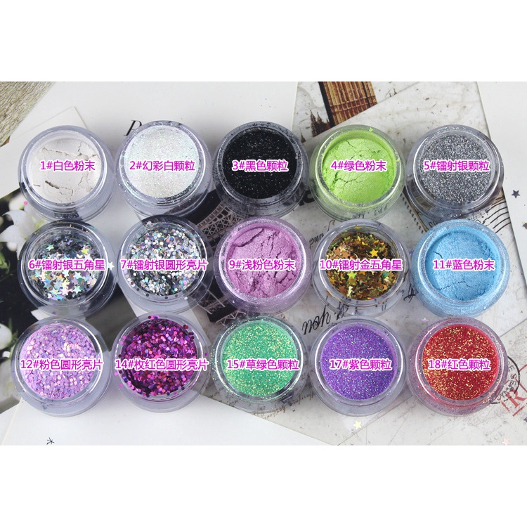 Trang Điểm Sân Khấu Hộp Đêm Bột Phấn Mắt Đơn Sắc Meixier Phấn Cao Ngôi Sao Năm Cánh Làm Móng Sequins | BigBuy360 - bigbuy360.vn