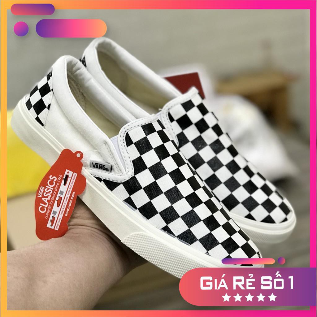 Giày Vans caro lười , buộc dây hàng đẹp full box bill dành cho nam nữ freeship