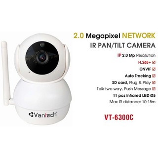 Camera IP hồng ngoại không dây 2.0MP VANTECH VT-6300C tặng thẻ 32gb