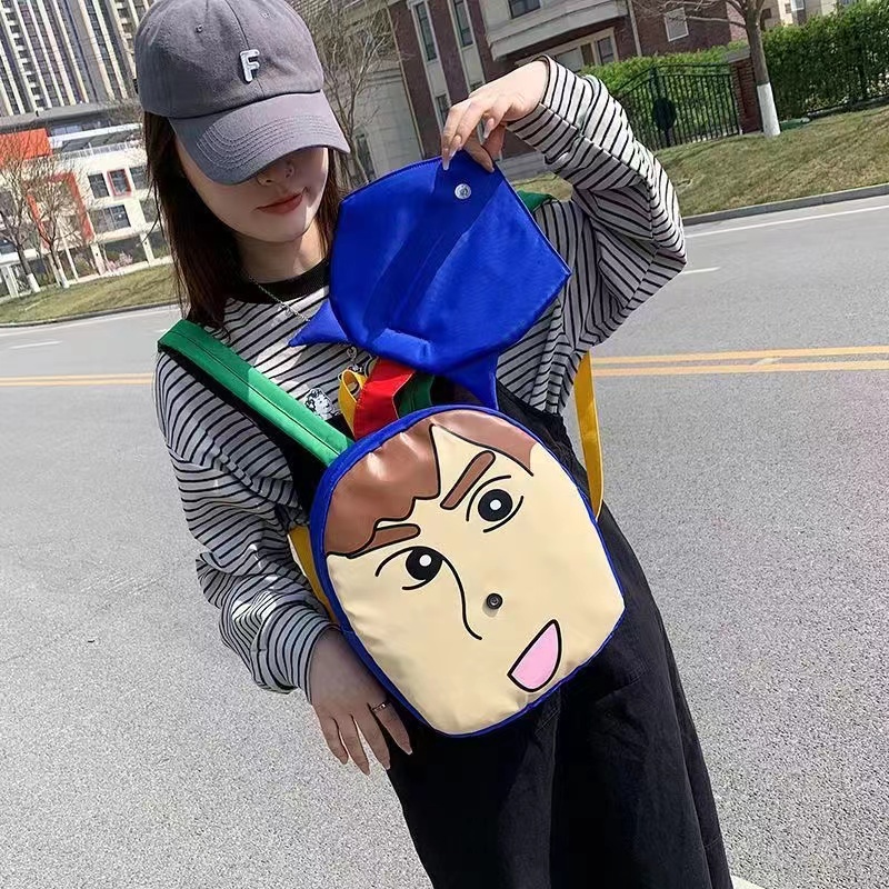 Ba Lô Đi Học Họa Tiết Hoạt Hình Shin-Chan Superman Phong Cách Nhật Bản Cho Nữ