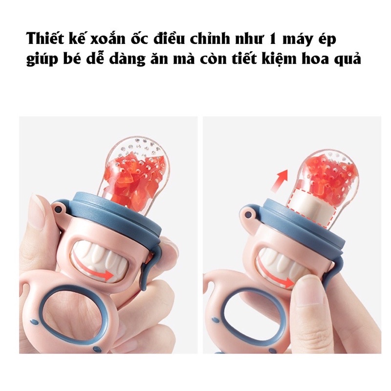 Túi nhai ăn dặm silicon-túi nhai hoa quả chống hóc an toàn tiện lợi cho bé