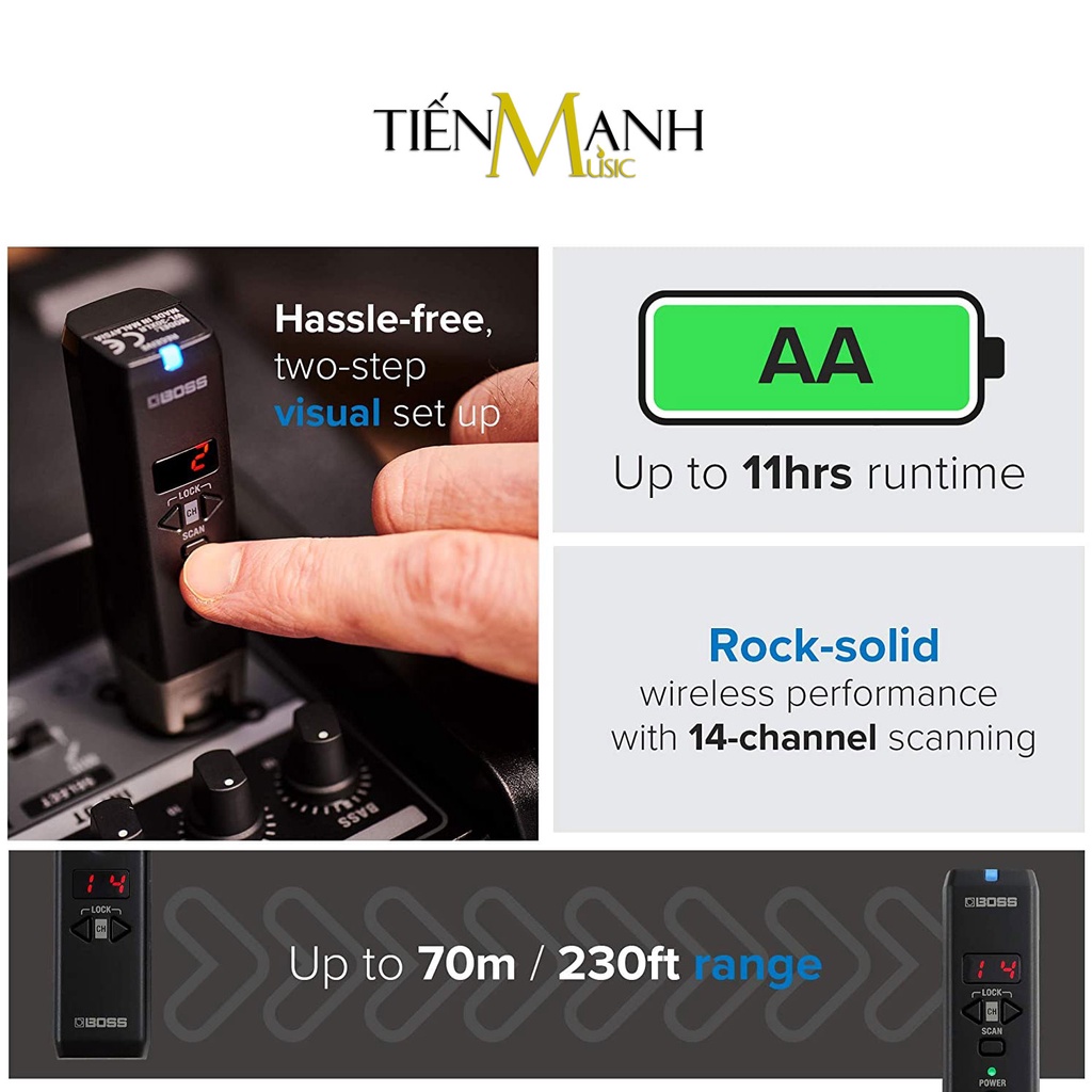 [Chính Hãng] Boss WL-30XLR Bộ Thu Phát Tín Hiệu Không Dây cho Micro Wireless System WL30 Mic, Microphone