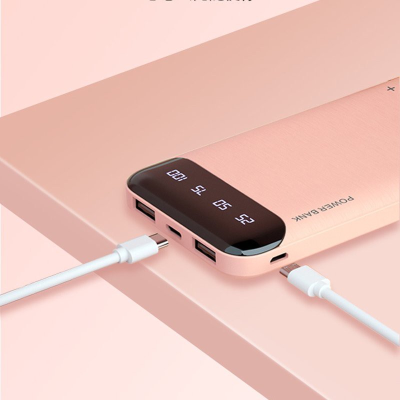 Combo pin sạc dự phòng sạc nhanh dung lượng 10000mah các màu + cáp sạc nhanh lightning 2A 4 lõi dài 1m