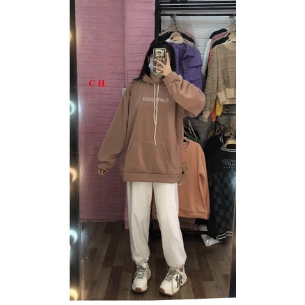 Áo hoodie ess chữ nhỏ CH11