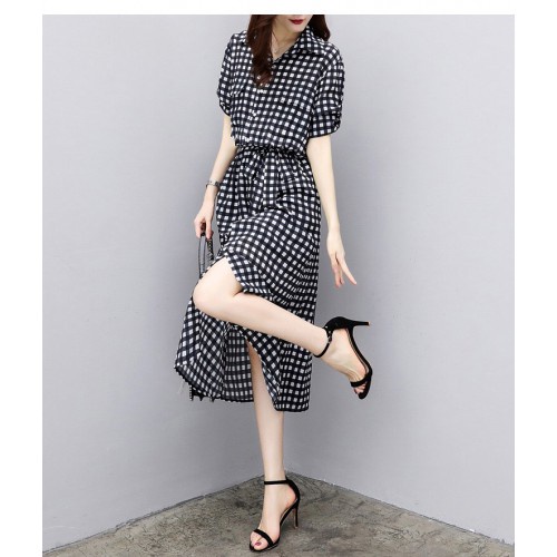 ĐẦM XÒE ĐẸP CÔNG SỞ GIÁ TỐT  [tặng ngay bút chì kẻ mày ] (CARO THẮT EO)