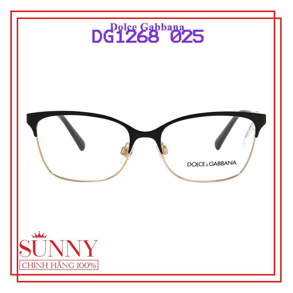 Gọng kính chính hãng Dolce &amp; Gabbana DG1268 025 màu sắc thời trang, thiết kế dễ đeo bảo vệ mắt