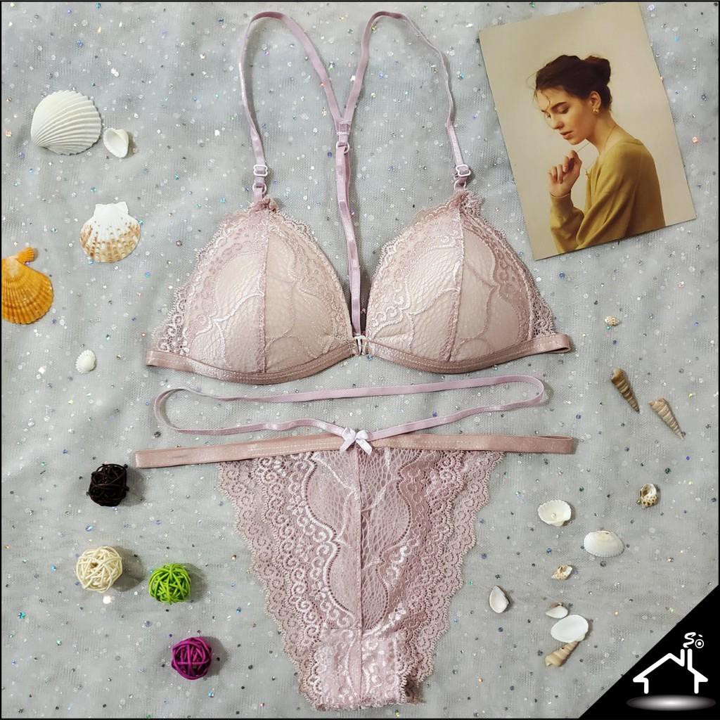 Bộ đồ lót sexy by Nhà Sò ren nude dây chữ y quần dây NS065