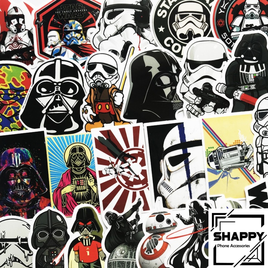 Sticker Dán Star Wars PVC Chống Thấm Nước | Dán Laptop - Dán Nón Bảo Hiểm - Dán Xe - Dán Vali [Shappy Shop]