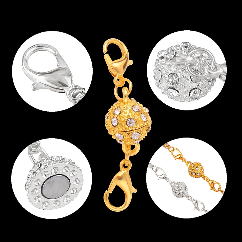 Móc khóa càng cua quả châu nam châm đính đá làm trang sức DIY