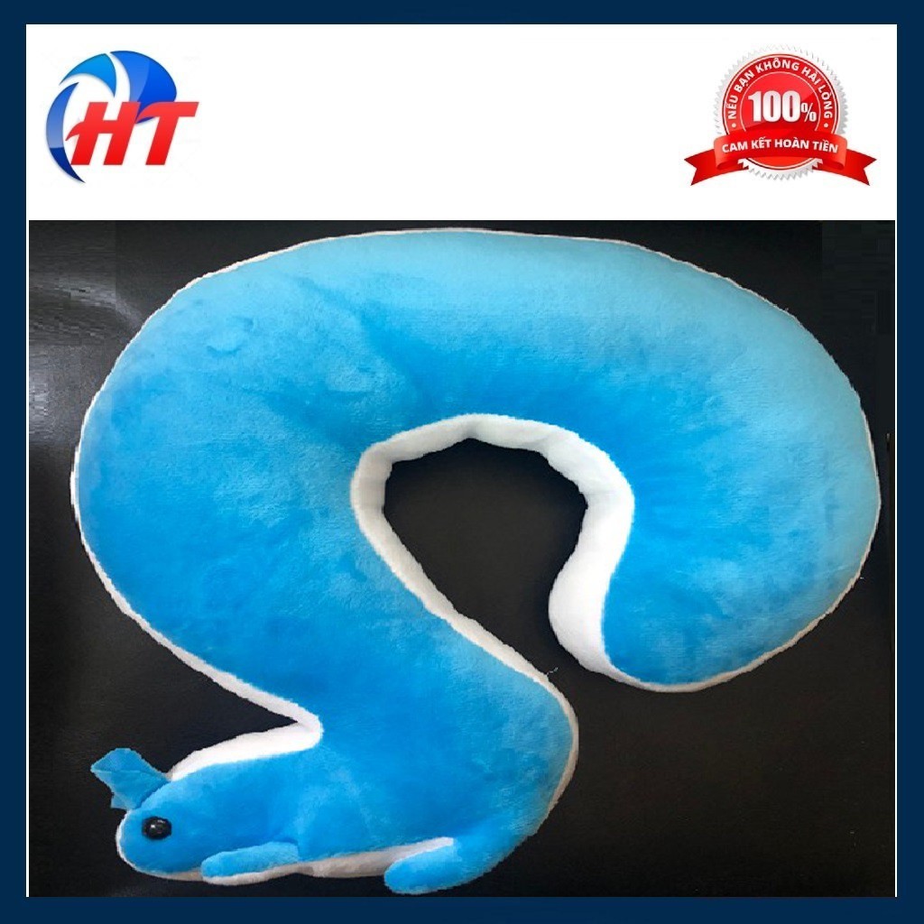 Gối Tựa Cổ - Gối Kê Đầu Du Lịch Hình Chú Sóc Vải Tốt Cực Êm (màu Xanh Dương)-Hình Thật Shop Chụp