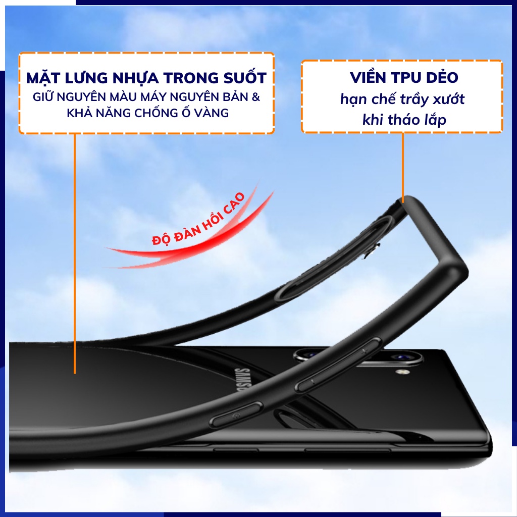 Ốp lưng note 10 plus trong suốt không ố vàng bảo vệ camera CLEAR COLOR VER 1 phụ kiện huỳnh tân store