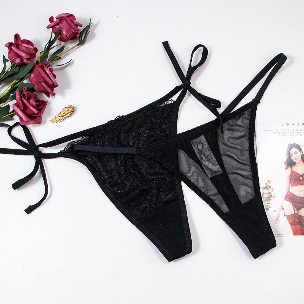 Set 2 quần lót lọt khe VARSBABY N130 N112 thiết kế thắt dây siêu mỏng thoải mái thời trang quyến rũ dành cho nữ