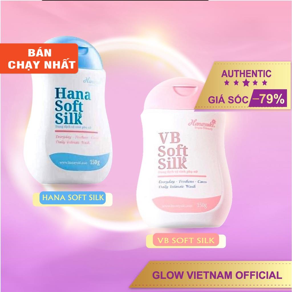 Set sỉ 2 dung dịch vệ sinh vùng kín nam nữ Hanayuki chính hãng xanh Hana Soft Silk và hồng VB Soft Silk