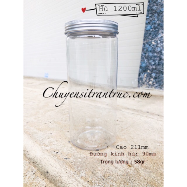 Hủ nhựa nắp nhôm 1200ml