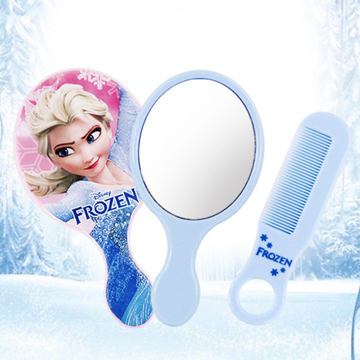 Set lược chải tóc và gương cầm tay hình Elsa nữ tính cho bé gái – I006