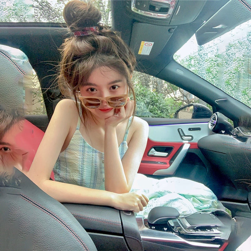 Đầm Hai Dây Họa Tiết Kẻ Sọc Phong Cách Pháp Mẫu Mới Ngọt Ngào Thời Trang Mùa Hè Cho Nữ