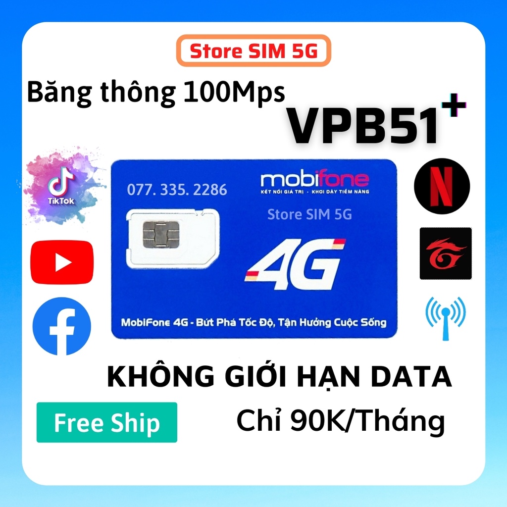SIM 4G MOBIFONE MAX BĂNG THÔNG DATA KHÔNG GIỚI HẠN DATA 10000GB/ngày. Thay thế WI-FI Tốt