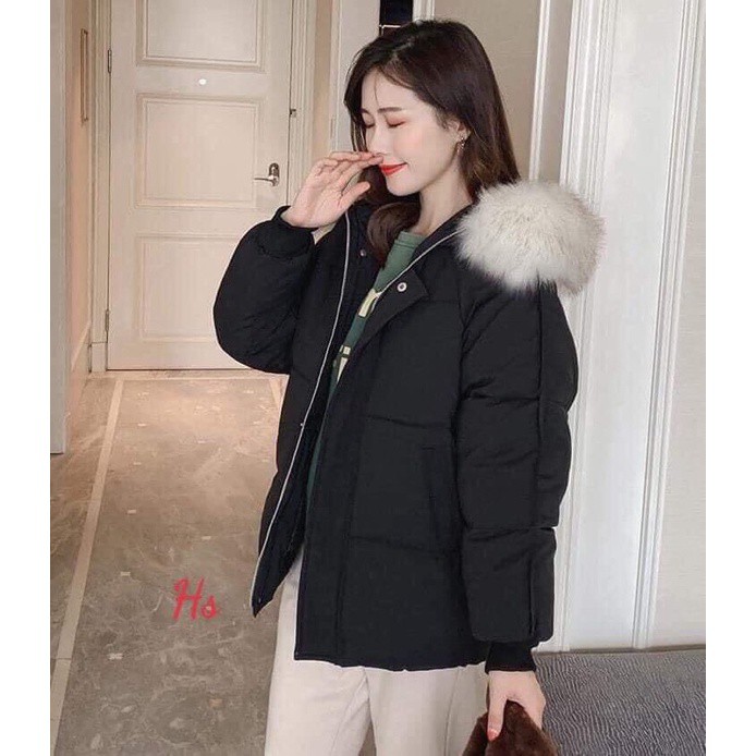 Áo khoác phao nữ mũ lông dày kaki ấm hàng quốc bền giá rẻ g028 | BigBuy360 - bigbuy360.vn