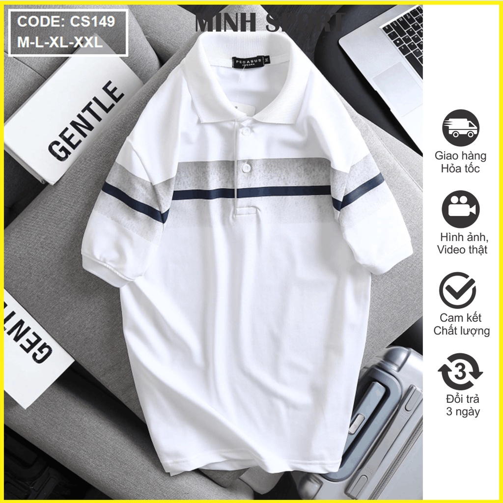 Áo Thun Polo Nam Ngắn Tay Cổ Bẻ Phối Sọc Cao Cấp mã AO.51
