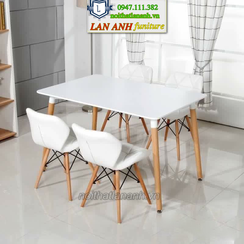 Bộ bàn ăn 4 ghế nhập khẩu đẹp  eames LA-BBA10