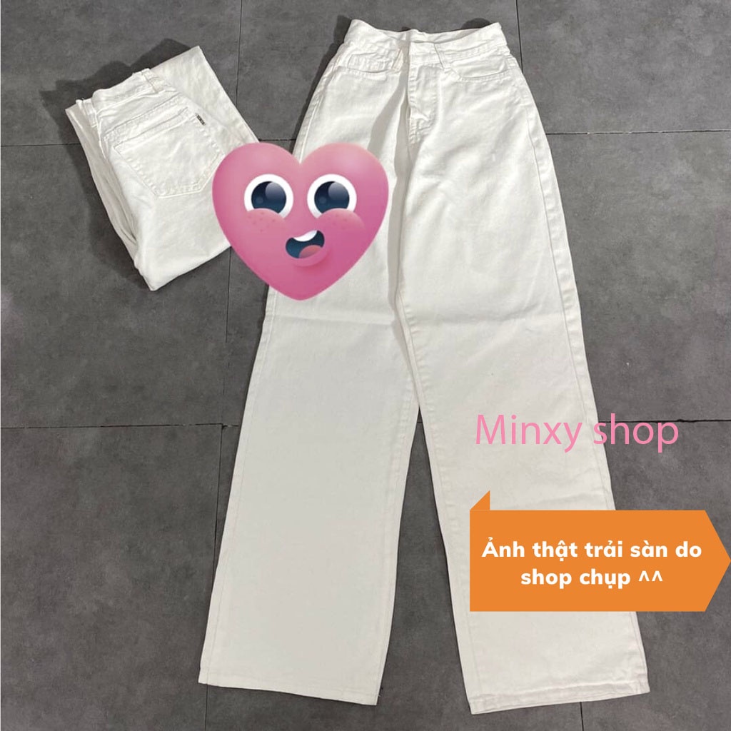 Quần jean nữ ống rộng quần bò dáng suông chất jeans nữ basic ống suông rộng ulzang