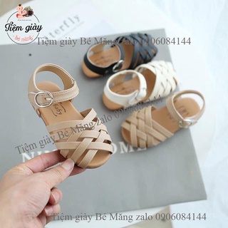 sandal bé gái rọ đan chéo mã mới