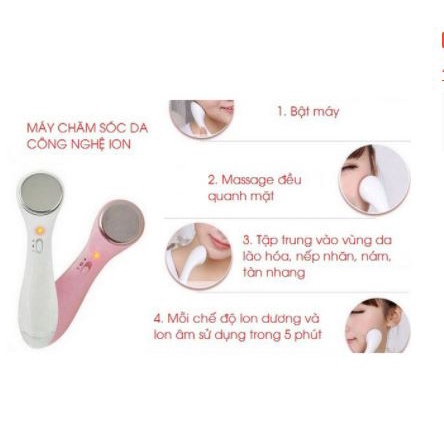 Máy Massage Mặt Bằng ion Dưỡng Trắng Mịn Da - Siêu Phẩm Giúp Da Mặt Trắng Mịn