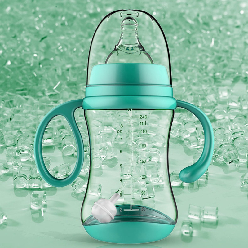 Bình Uống Sữa/Nước Uống Bằng Silicone Với Núm Rộng Hai Cách Dùng Cho Bé 180ml/2