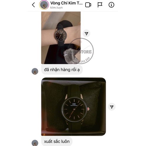 Đồng hồ D cho nam nữ, dây cao su mặt tròn thiết kế sang trọng - thanh lịch