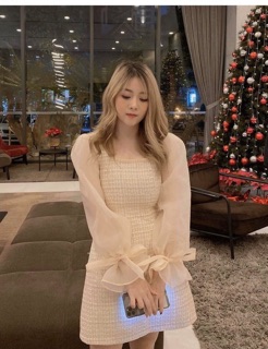 ĐẦM BỐ PHỐI TAY VOAN NƠ