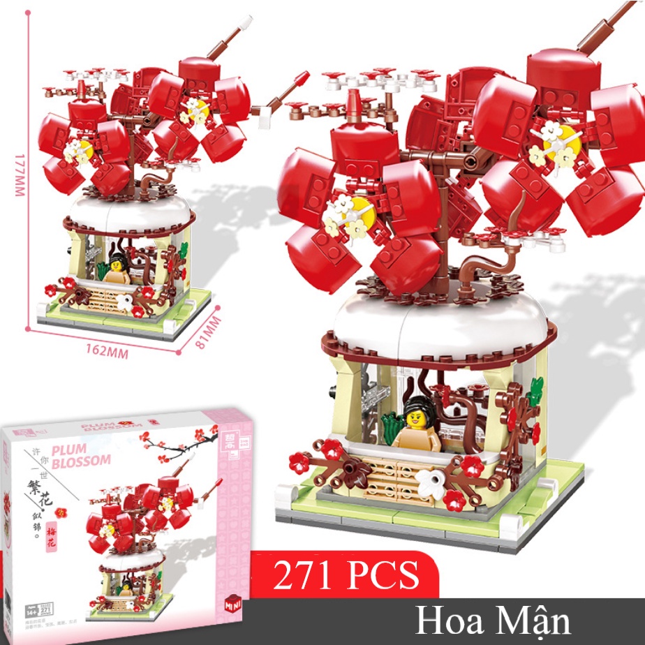 BỘ ĐỒ CHƠI XẾP HÌNH Hoa, Cây Cảnh, Đồ Chơi cho bé gái