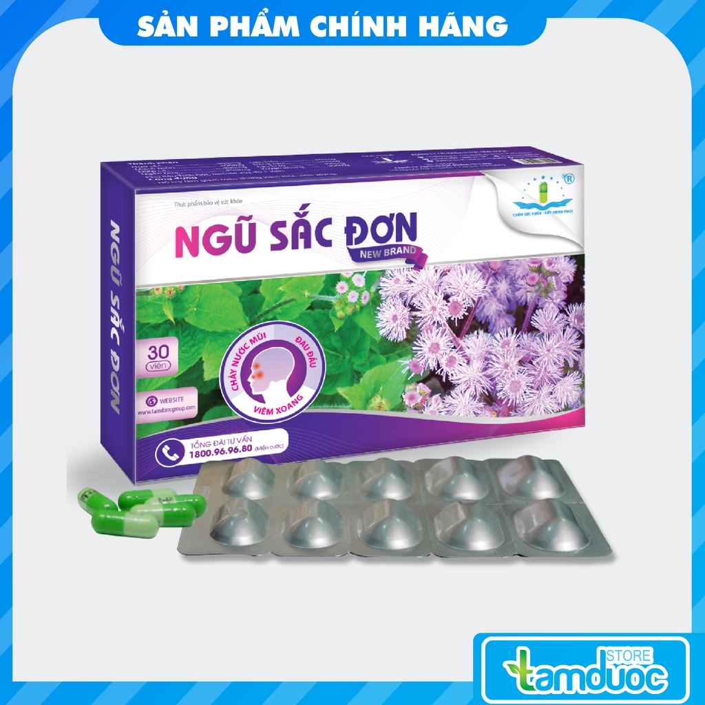 Ngũ Sắc Đơn Hỗ Trợ Giảm Viêm Xoang Viêm Mũi Dị Ứng Hộp 30 Viên Hàng Chính Hãng Tâm Dược