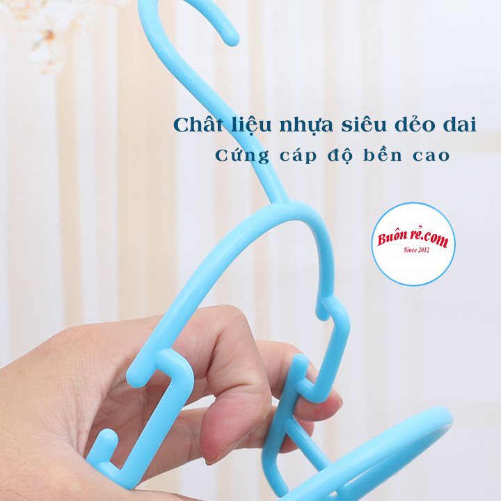 Set 10 móc treo quần áo nhựa Việt Nhật 2 size cho người lớn, trẻ em -Mắc nhũ treo quần áo, móc phơi đồ 2814/2815 - 01345