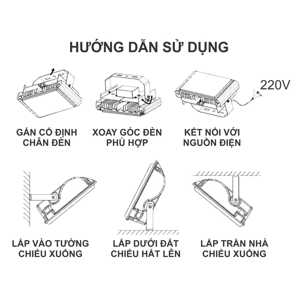 Đèn pha led chống nước chịu lực L1PS10W-ánh sáng trắng