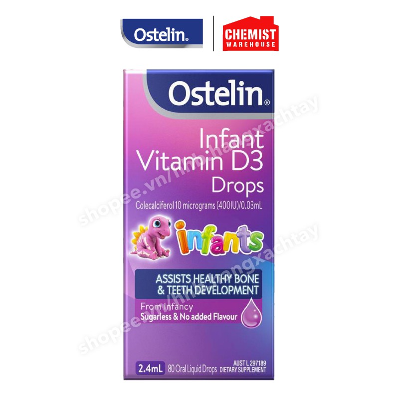 Vitamin D3 Ostelin Infant Drop 2,4ml bổ sung cho trẻ - Xuất xứ Úc