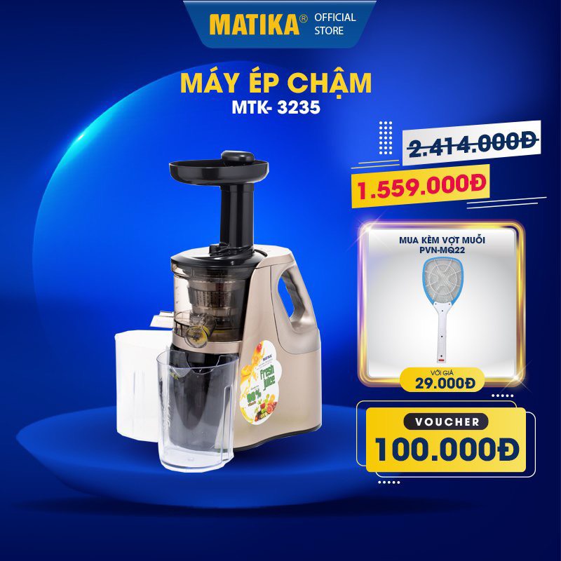 [Mã BMBAU300 giảm 10% đơn 499K] Máy Ép Chậm MATIKA 0.5L 150W MTK3235