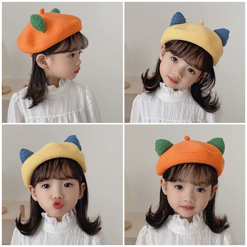 Nón Beret Dễ Thương Cho Bé Gái