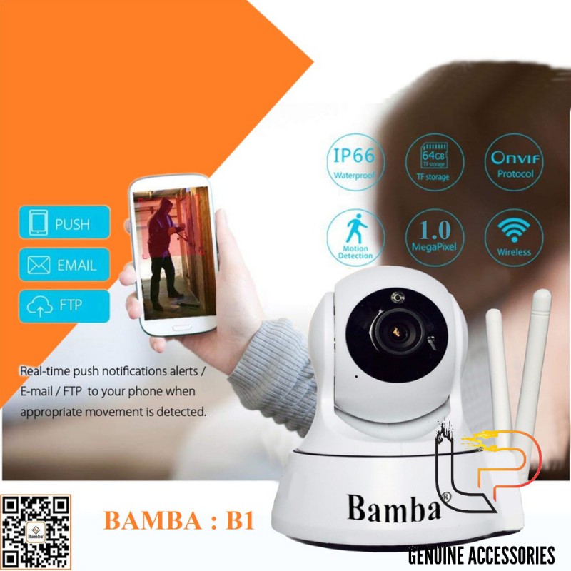 CAMERA WIFI KHÔNG DÂY BAMBA B1 - CAMERA IP BAMBA B1 1.3 (KHÔNG DÂY)