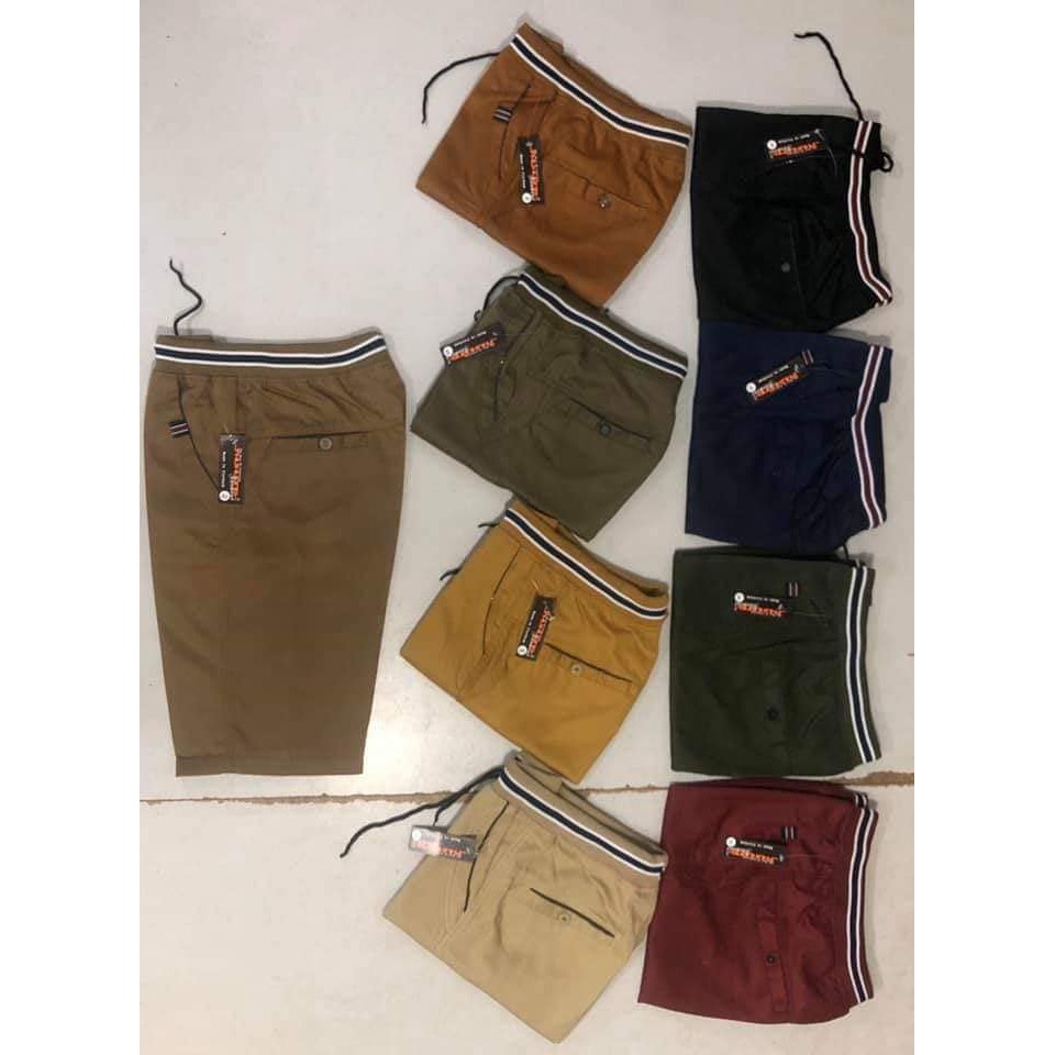 Quần Short Kaki Nam Dây Lưng Thun Dây Rút Thắt
