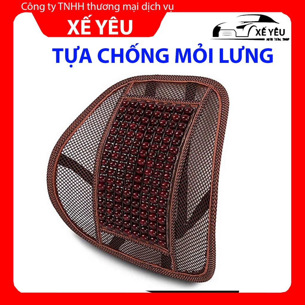 Tựa Lưng Ghế Văn Phòng Đan Hạt Gỗ, Tựa Lưng Ô Tô Cao Cấp Chất Liệu Lưới Chống Mỏi Lưng Cho Văn Phòng, Lái Xe Ô Tô