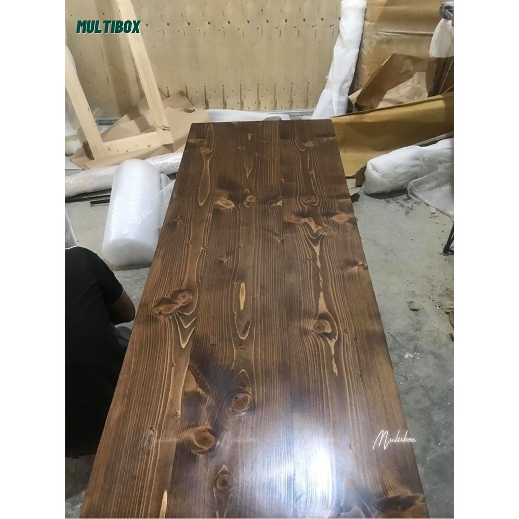 Mặt Bàn Làm Việc Gỗ Thông Mỹ Dài 1m2 / Tấm Gỗ Thông Tự Thêm Chân Bàn Theo Ý Thích