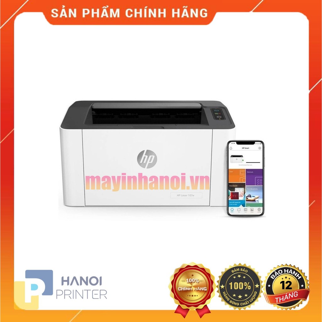 Máy In HP 107w, In wifi, Chính Hãng, Bảo Hành 12 Tháng