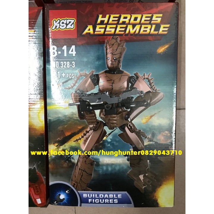Lego Buildable Figures superheroes nhân vật siêu anh hùng khớp lớn Thanos Black Panther Deadpool Iron-spider Groot