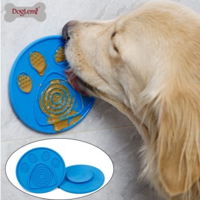 Doglemi đĩa silicon đựng treat tiện lợi, đĩa dán tường đựng treat cho chó, mèo/ thú cưng