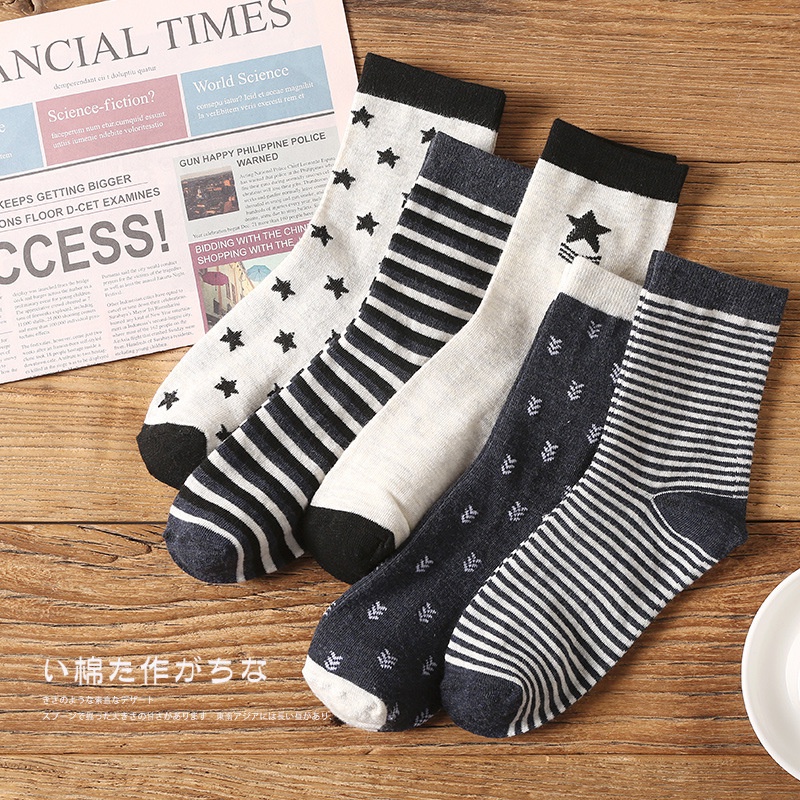 SET 5 ĐÔI TẤT CỔ TRUNG NHIỀU HỌA TIẾT NGÔI SAO ĐẸP