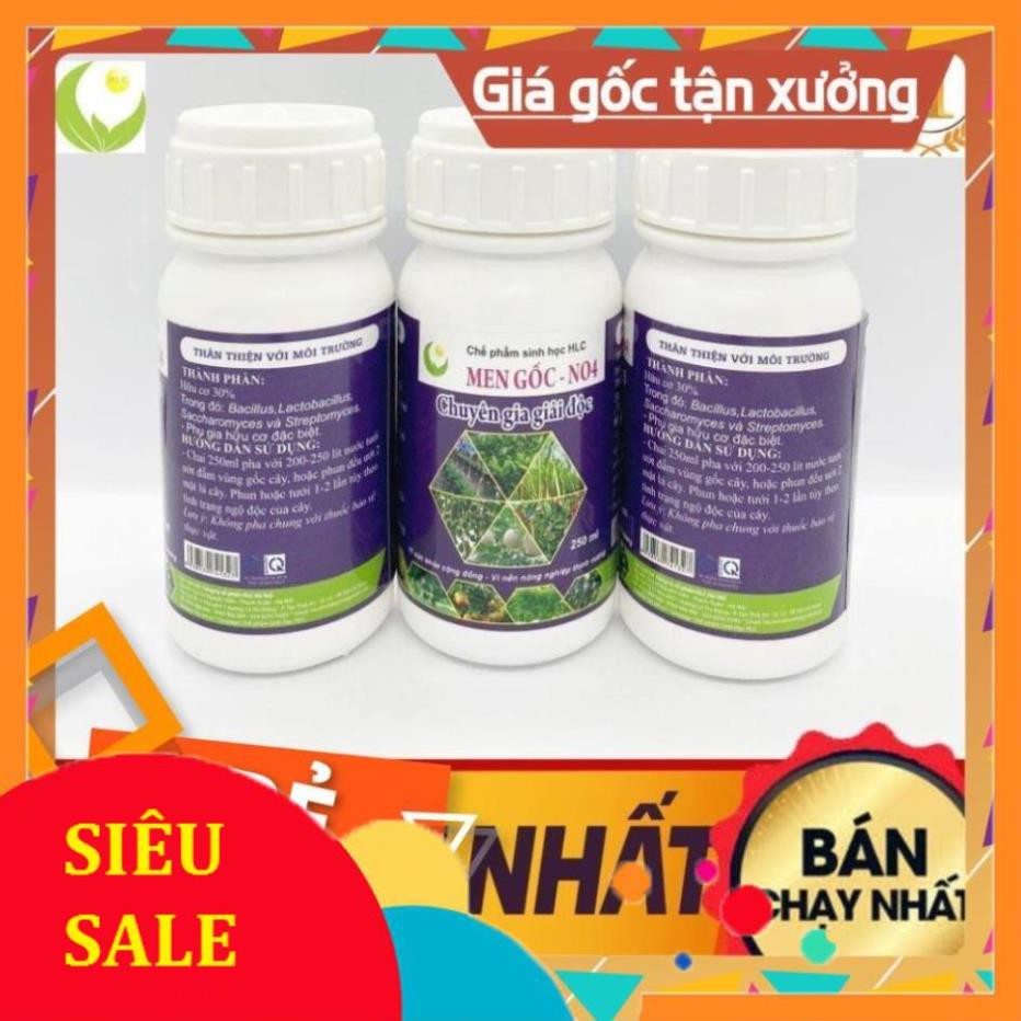 MEN GỐC NO4 250ML - CHUYÊN GIA GIẢI ĐỘC CHO CÂY TRỒNG BỊ NGỘ ĐỘC PHÂN BÓN, NGỘ ĐỘC THUỐC BVTV,...